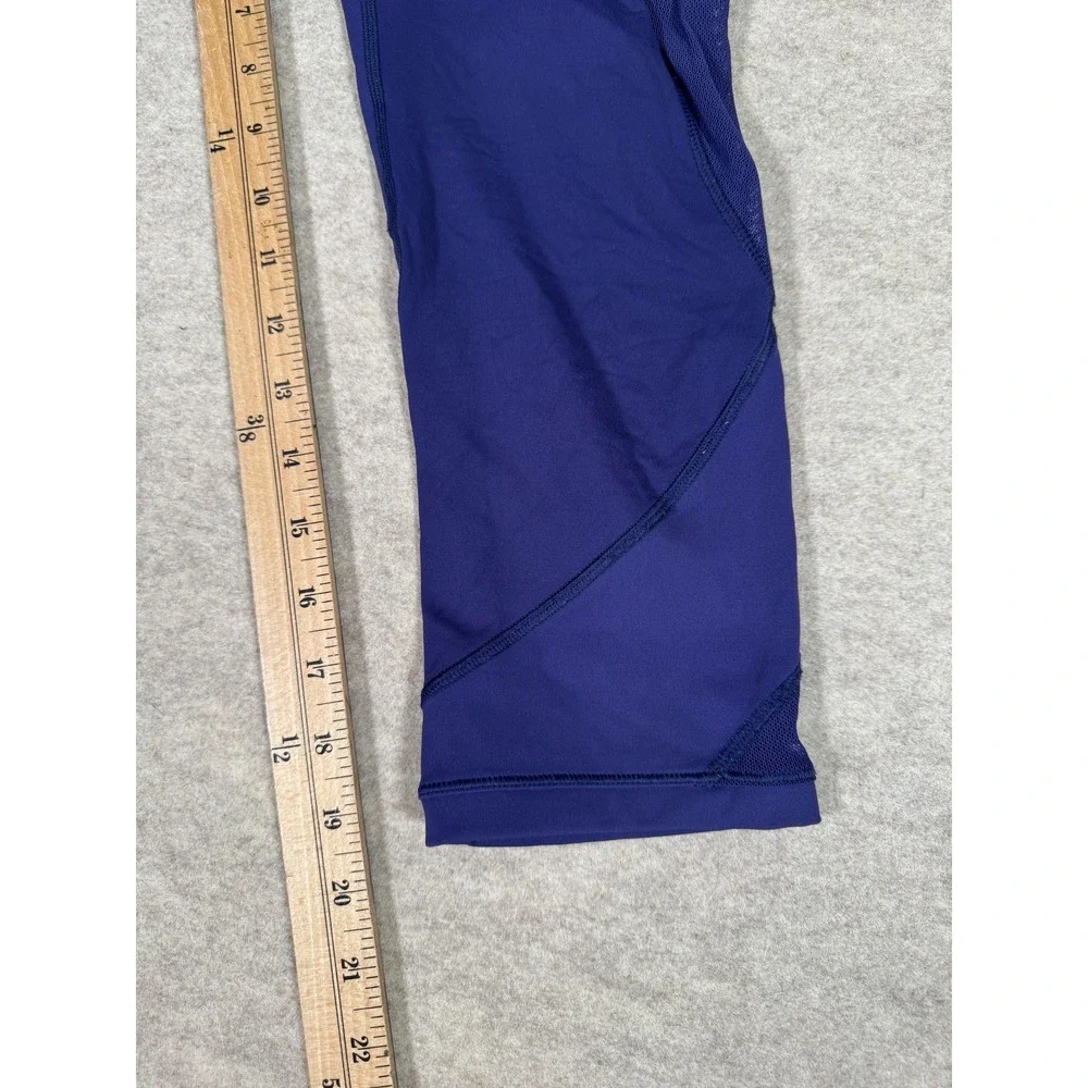 Lululemon Leggings‎ Womens 4 Blue Capri High Rise Mesh Pockets Running Yoga